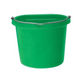 FORTEX-FORTIFLEX 1302043 Heavy-Duty Flat-Back Bucket, 20 qt Volume, Polyethylene Resin, Green