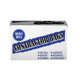 PLASTIC PRINCE 32" x 50" 42 Gallon 3Mil Black Contractor Bags, 100/Roll