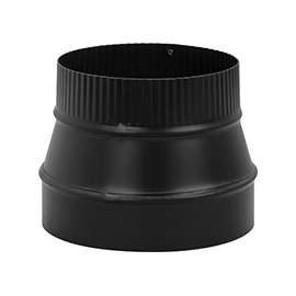 Imperial BM0075 Stove Pipe Reducer, 6 x 5 in, Crimp, 24 ga Thick Wall, Black, Matte