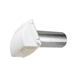 DUNDAS JAFINE ProFlex BPMH4WZW Exhaust Hood, 6-1/4 in W Hood, 7 in H Hood, 4 in Duct, Polypropylene Hood