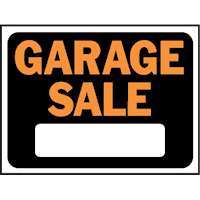 HY-KO Hy-Glo Series 3023 Identification Sign, Garage Sale, Fluorescent Orange Legend, Plastic