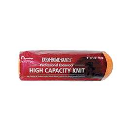 Premier FHR00152 Paint Roller Cover, 1/2 in Thick Nap, 9 in L, Polyester Cover
