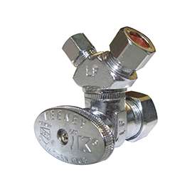 Plumb Pak PP2904VLF Stop Valve, 5/8 x 3/8 x 1/4 in Connection, Compression