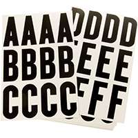 HY-KO MM-144-B Packaged Number and Letter Set, 3 in H Character, Black Character, White Background, Vinyl