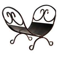 Simple Spaces CPO90503AC3L Log Rack, 13-1/4 in W, 13-1/4 in D, 14-1/2 in H, Steel Base, Antique Bronze