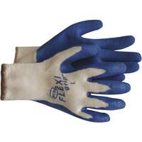 BOSS 8426XL Ergonomic Protective Gloves, XL, Knit Wrist Cuff, Latex Coating, Blue