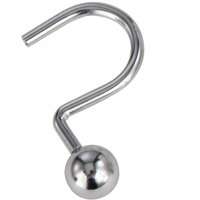 Simple Spaces SD-CBH-CH Ball Shower Curtin Hook, 1-1/16 in Opening, Steel, Chrome, 1-3/4 in W, 2-7/8 in H