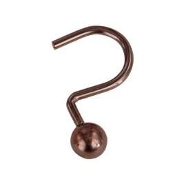 Simple Spaces SD-CBH-VB Ball Shower Curtin Hook, 1-1/16 in Opening, Steel, Venetian Bronze, 1-3/4 in W, 2-7/8 in H