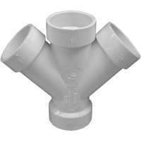 IPEX 192352 Double Pipe Wye, 2 in, Hub, PVC, White, SCH 40 Schedule