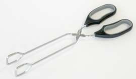 CHEF CRAFT 21591 Serving Tongs, 12 in L, Stainless Steel, Black