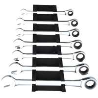 Vulcan PG7M Wrench Set, 7-Piece, Chrome Vanadium Steel, Mirror Polish, Silver, Specifications: Metric
