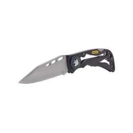 STANLEY STHT10253 Pocket Knife, 4-1/8 in L Blade, Steel Blade, 1-Blade, Foldable Handle, Black/Yellow Handle