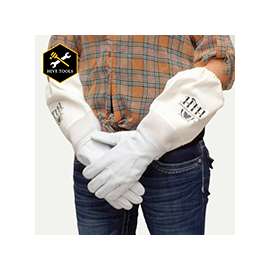 HARVEST LANE HONEY CLOTHGL-103 Beekeeping Gloves, L, Goatskin Leather/Polycotton