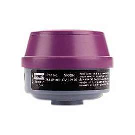 Combination Gas and Vapor Cartridges, Organic Vapor, P100, Black, Magenta