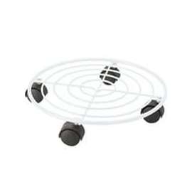 Landscapers Select GB-3622-3L Planter Dolly, 10 in OAL, 10 in OAW, 2.5 in OAH, 1 -Shelf, Iron Shelf, White Shelf