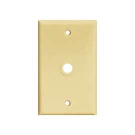 Eaton Wiring Devices PJ11 PJ11V Wallplate, 4-1/2 in L, 2-3/4 in W, 1 -Gang, Polycarbonate, Ivory, High-Gloss