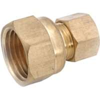 Anderson Metals 750066-1012 Pipe Connector, 5/8 x 3/4 in, Compression x Female, Brass, 150 psi Pressure
