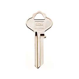 HY-KO 11010IN28 Key Blank, Brass, Nickel, For: ILCO Cabinet, House Locks and Padlocks