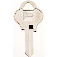 HY-KO 11010PA2 Key Blank, Brass, Nickel, For: Pado Cabinet, House Locks and Padlocks