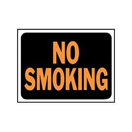 HY-KO Hy-Glo Series 3013 Identification Sign, Rectangular, NO SMOKING, Fluorescent Orange Legend, Black Background