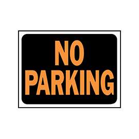 HY-KO Hy-Glo Series 3012 Identification Sign, Rectangular, NO PARKING, Fluorescent Orange Legend, Black Background