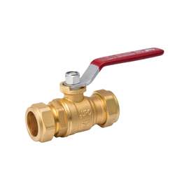 B & K 107-024NL Ball Valve, 3/4 in Connection, Compression, 200 psi Pressure, Manual Actuator, Brass Body