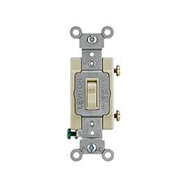 Leviton 54501-2I Switch, 15 A, 120/277 V, Lead Wire Terminal, NEMA WD-1, WD-6, Thermoplastic Housing Material
