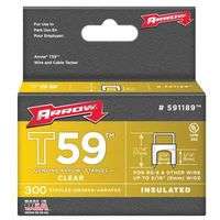 T59 Type Staples, 5/16 in L x 5/16 in W, Clear