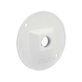 HUBBELL 5193-6 Cluster Cover, 4-1/8 in Dia, 4-1/8 in W, Round, Metal, White, Powder-Coated