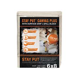 Trimaco STAY PUT PLUS 04329 Drop Cloth, 8 ft L, 6 ft W, Canvas