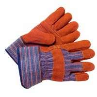 Work Gloves, Large, Cowhide, Blue