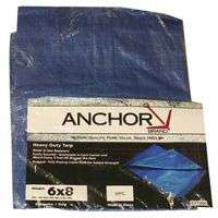Multiple Use Tarps, 8 ft Long, 6 ft Wide, Polyethylene, Blue
