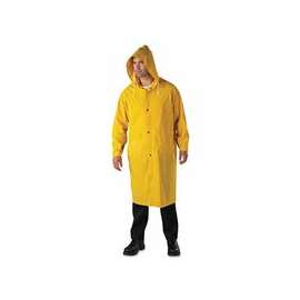 Polyester Raincoat, 0.35 mm PVC/Polyester, Yellow, 48 in, 2X-Large