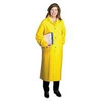 Polyester Raincoat, 0.35 mm PVC/Polyester, Yellow, 48 in, X-Large