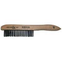 Hand Scratch Brushes, 4 X 16 Rows, Carbon Steel Bristles, Shoe Wood Handle