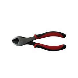 Diagonal Cutting Pliers, 7 in, Side Cut, Red/Black