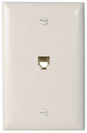 WHT 1G RJ11 Wall Plate