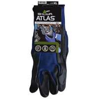 ATLAS 380XL-09.RT Lightweight Coated Gloves, XL, 8-21/32 to 10-15/64 in L, Elastic Cuff, Nitrile Foam Coating