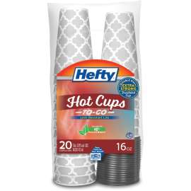 Hefty Disposable Hot Cups with Lids, 16 Ounce