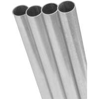 K & S 1113 Decorative Metal Tube, Round, 36 in L, 1/4 in Dia, 0.014 in Wall, Aluminum