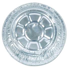 Round Aluminum Container, 24 oz, 7" Diameter, Silver, 500/Carton