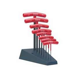 T-Handle Hex Tool Sets, 8 per stand, Hex Tip, Metric