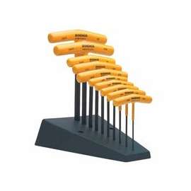 T-Handle Hex Tool Sets, 10 per stand, Hex Tip, Inch