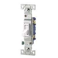Eaton Wiring Devices C1301-7LTW Toggle Switch, 15 A, 120 V, Polycarbonate Housing Material, White