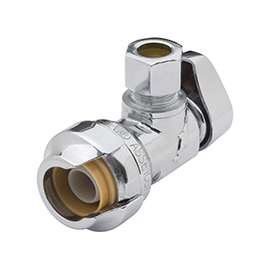 SharkBite 23036-0000LF Stop Valve, 1/2 x 3/8 in Connection, Compression, 200 psi Pressure, Brass Body