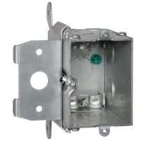 Steel City MB120ADJ Outlet Box, 1 -Gang, 5 -Knockout, Galvanized Steel, Silver, Box Mounting