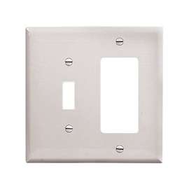 WALL PLATE 2G TGL/DECR MID WHT