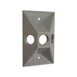 HUBBELL 5189-5 Cluster Cover, 4-19/32 in L, 2-27/32 in W, Rectangular, Zinc, Gray, Powder-Coated
