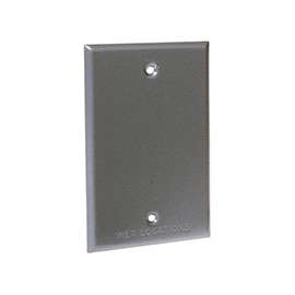 HUBBELL 5173-5 Cover, 4-17/32 in L, 2-25/32 in W, Metal, Gray, Powder-Coated