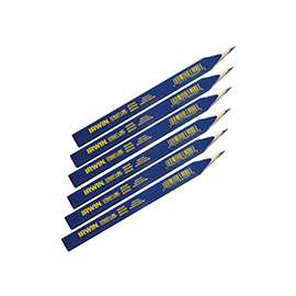 IRWIN 66302 Carpenter Pencil, Blue, 7 in L, Wood Barrel